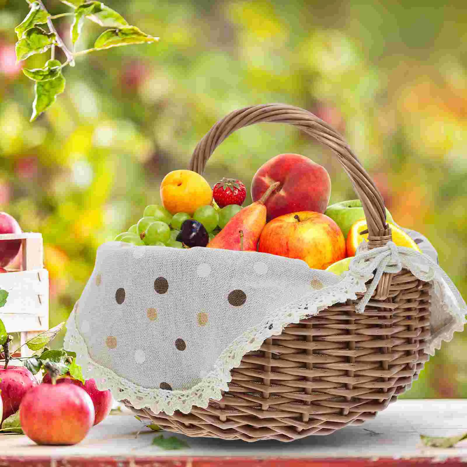 Mir de pique-nique en rotin, fourre-tout tissé, transport de paniers de rangement en plastique pour Foy PP, petit garde-manger décoratif