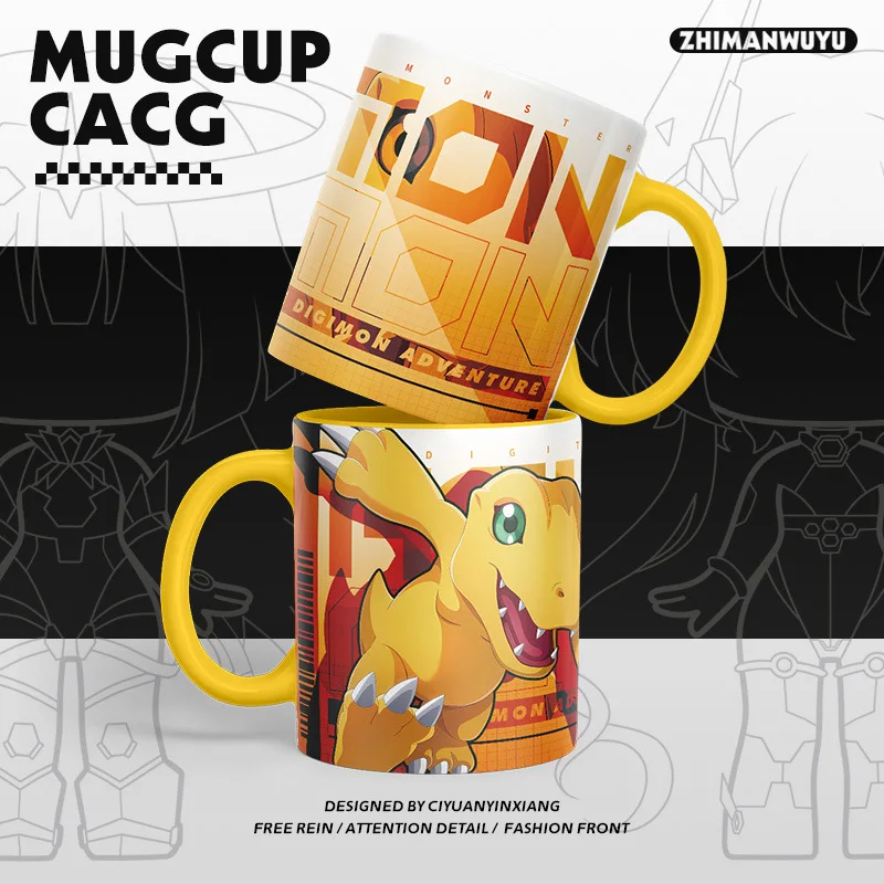 Digital Monster Surrounding Mugs Agumon Tailmon Gabumon Kiel Beast Ceramic Water Cup and Mug Y2k Fashion Toys Anime Cartoon