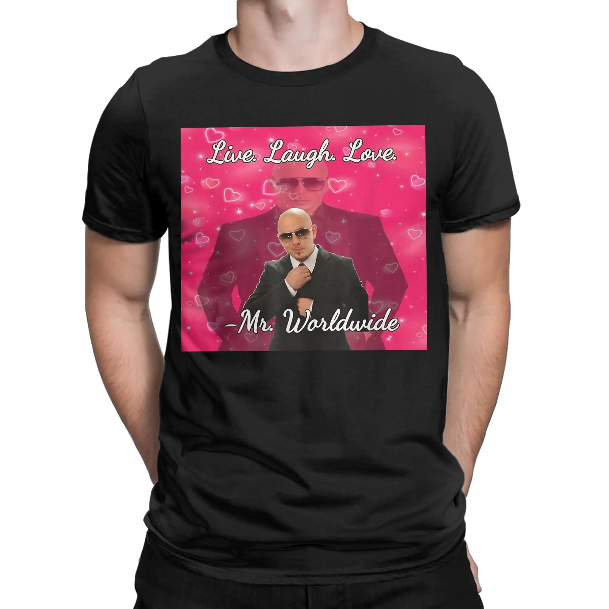 Mr Worldwide Pitbull T Shirts Men's  100% Cotton Funny T-Shirt O Neck  Tee Shirt Short Sleeve Tops Plus Size