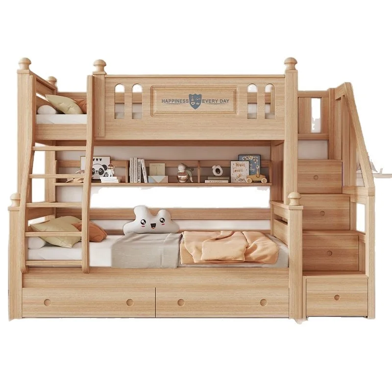Bunk bed Upper and lower bed Mother bed, two-layer adult high and lower child and mother lower bunk wooden bed