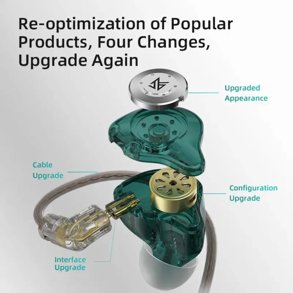 Monitor In-Ear Wired Headphones High Resolution Noise Cancelling HiFi Earphone Bass Stereo Detachable Cable Earplugs Music