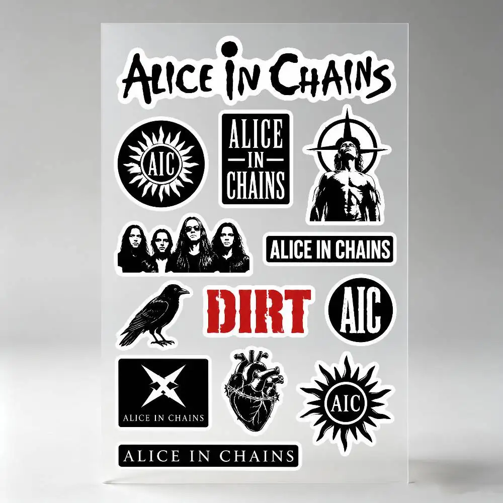 A-Alice In Chains Band Stickers Auto Body Bumper Windows Motorcycle Laptop Walls Vinyl Decal Car Tuning Accessories