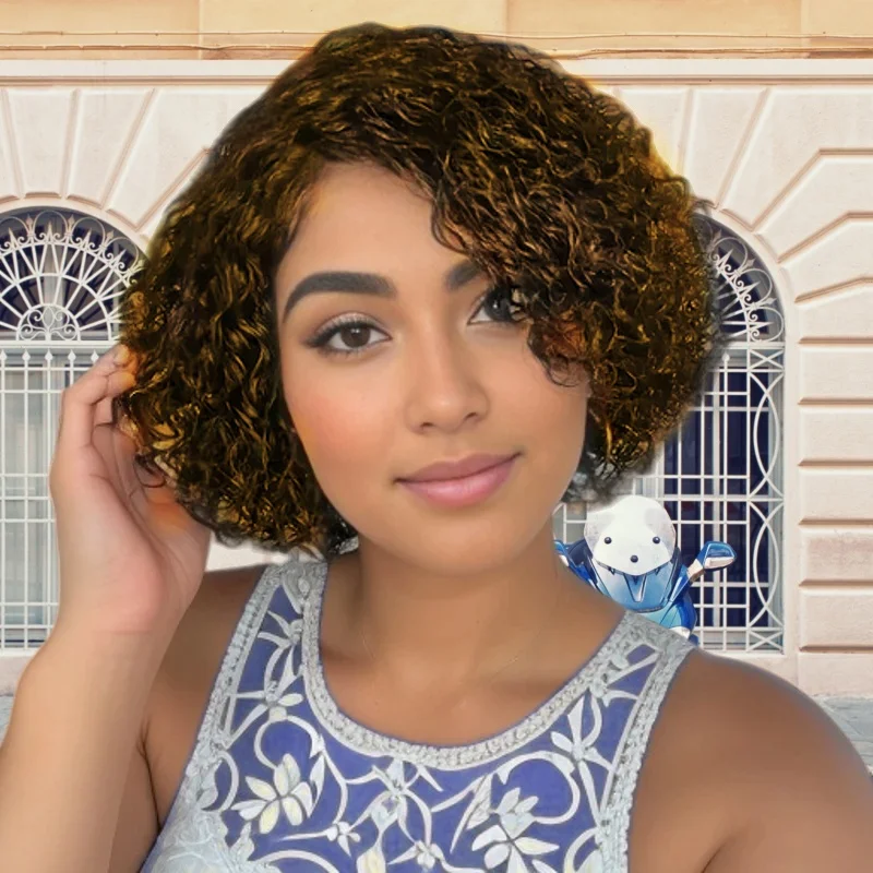 13x4 الدانتيل شعر مستعار أمامي 150% كثافة الشعر البشري موجة المياه قطعها للنساء قصيرة مجعد عابث #4