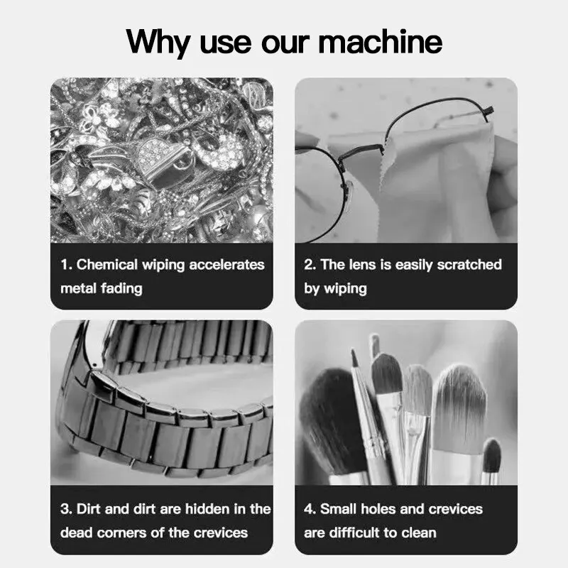 Portable Vibration Cleaning Machine High Frequency Household Stain Removal Jewelry Watch Glasses Cleaning Machine image 5
