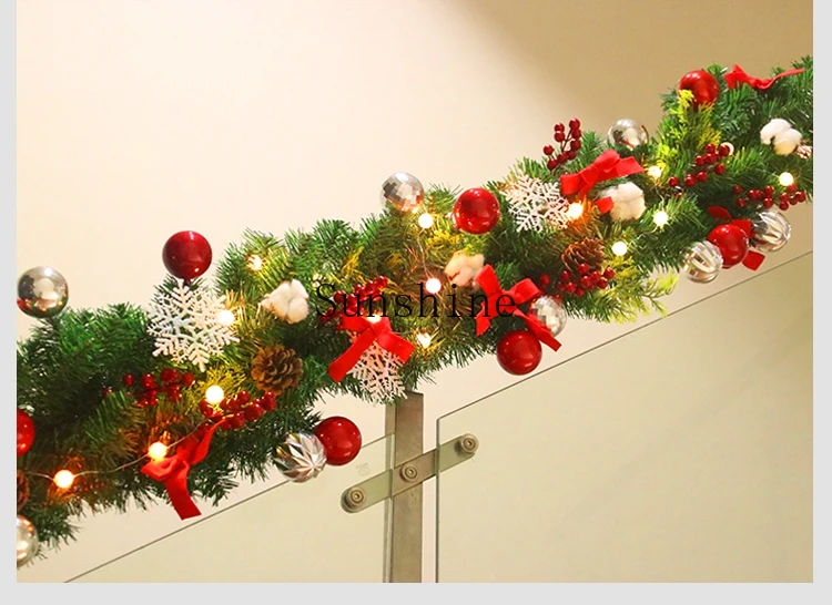 2.7 meters Christmas rattan decoration Christmas shopping mall shop window with light wreath scene arrangement