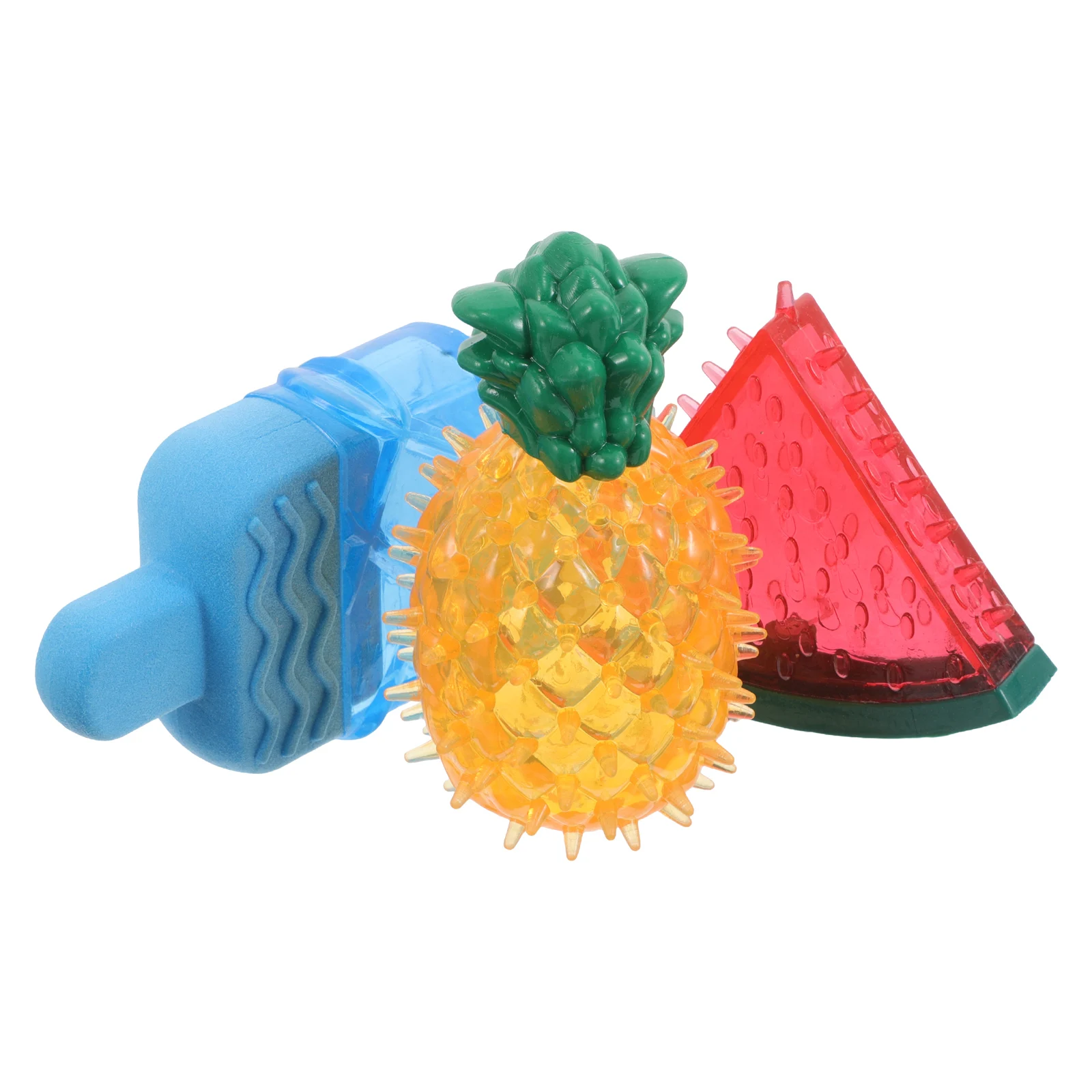 

3 Pcs Pet Ice Gum Bite Dog for Small Dogs Teething Relief Tpr Chewing Squeaky