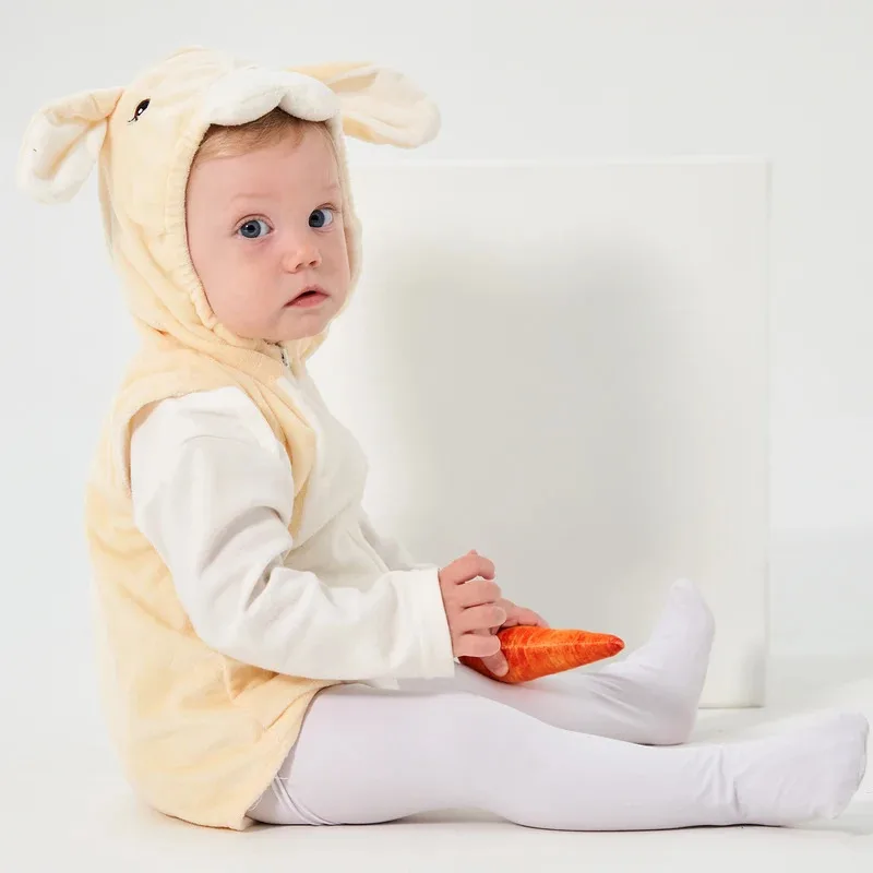 زي Umorden Cutie Baby Infant Rabbit Bunny لعيد الفصح والهالوين مع قلنسوة بدون أكمام 0-18 شهرًا