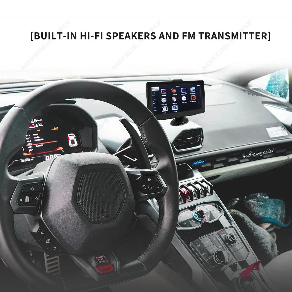 2025 سيارة لتحديد المواقع والملاحة 7 بوصة تعمل باللمس لتحديد المواقع الملاح شاحنة دعم TF 2500mah جديد أوروبا خريطة مرحبا فاي مكبرات الصوت FM الارسال