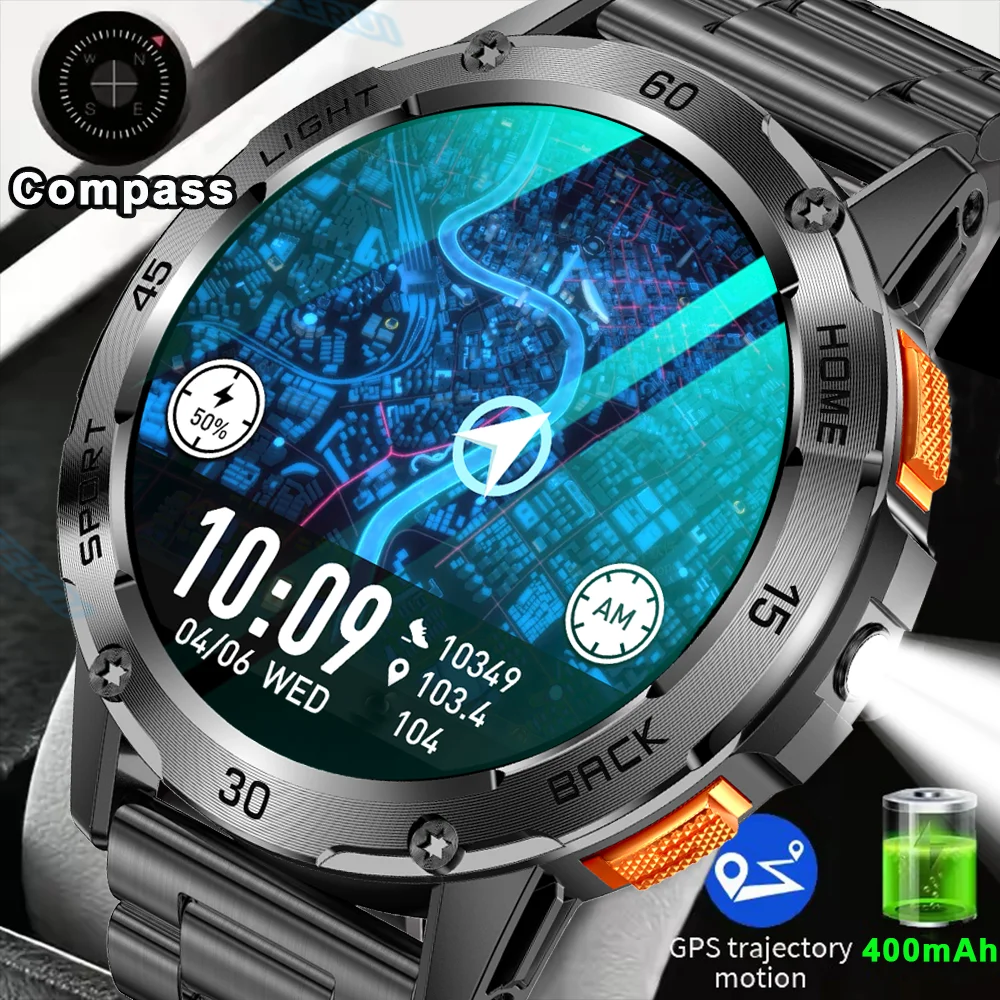 

Новые спортивные умные часы для фитнеса на открытом воздухе для мужчин, 1,53-дюймовый экран, водонепроницаемые часы с Bluetooth-вызовом, светодиодный фонарик Reloj Hombre
