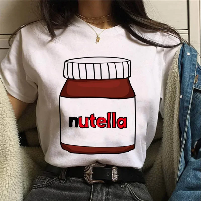 T-Shirt Women Cartoon Print 2021 Summer  Tops Polyester Short TeesT-Shirt Women's  Harajuku Style Short Sleeve Tee