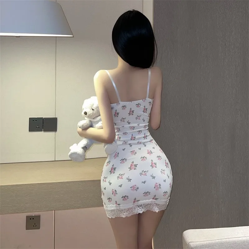 Vestidos ajustados de fiesta para mujer, vestidos calados con cuello Halter para playa, moda hacia adelante Y2K, tentación picante, atractivo y atractivo