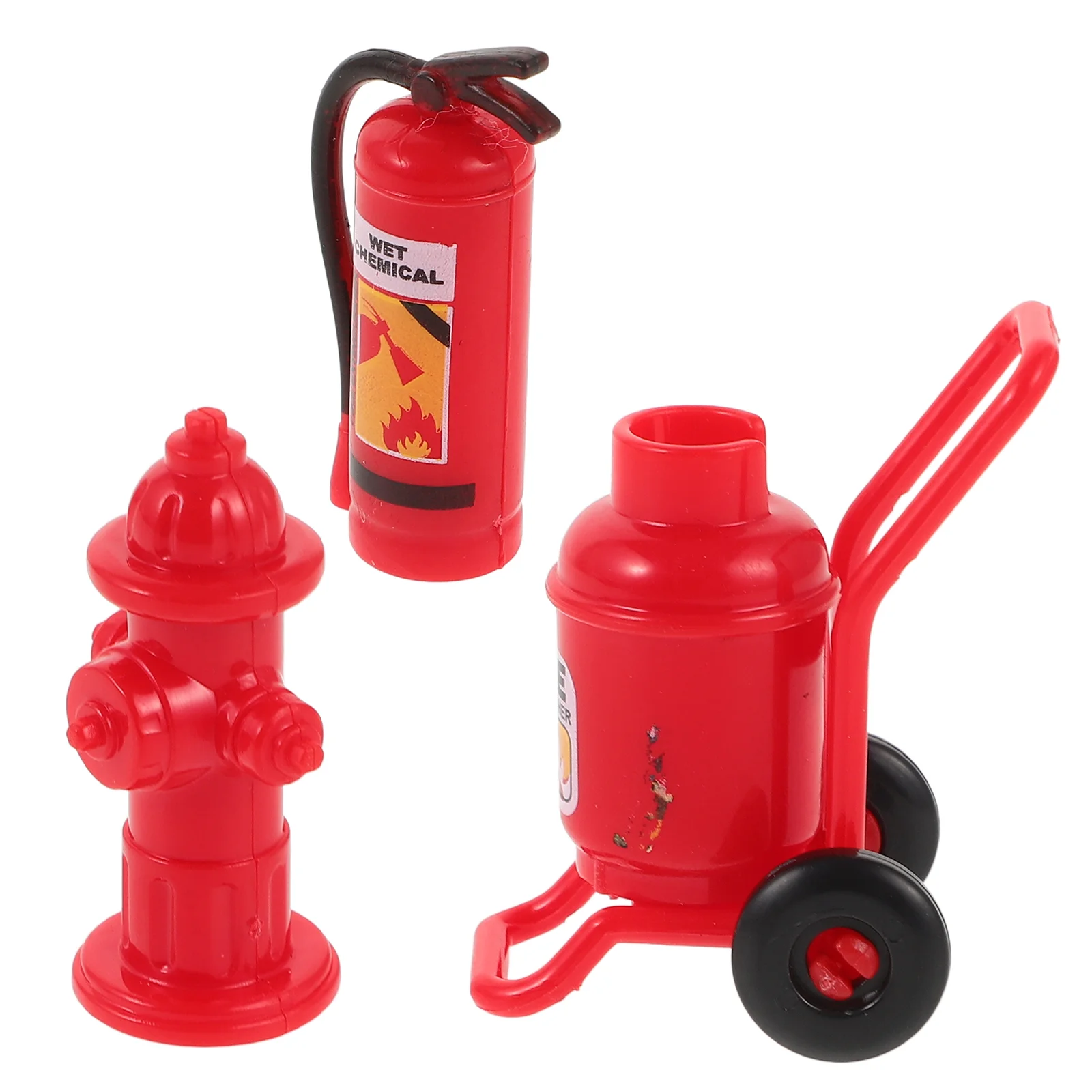 Mini Fire Extinguisher Plastic Hydrant Models Playing House Decorations for Home Miniature Adornment