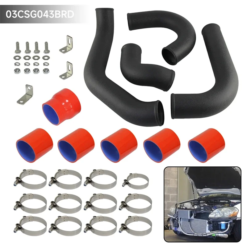 Aluminum Front Mount Intercooler Piping Hose Kit for Toyota Chaser MARK II JZX110 1JZ-GTE 2.5L Torbo Engine 00-04 Black/Blue/Red