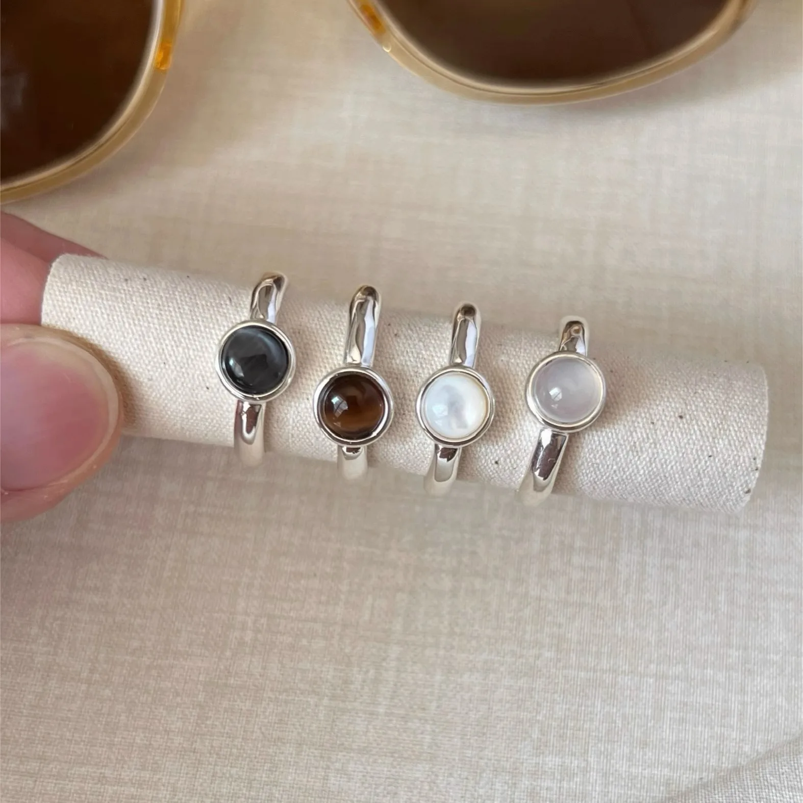 Women's 925 Sterling Silver Tigereye Ring, Retro Versatile Design