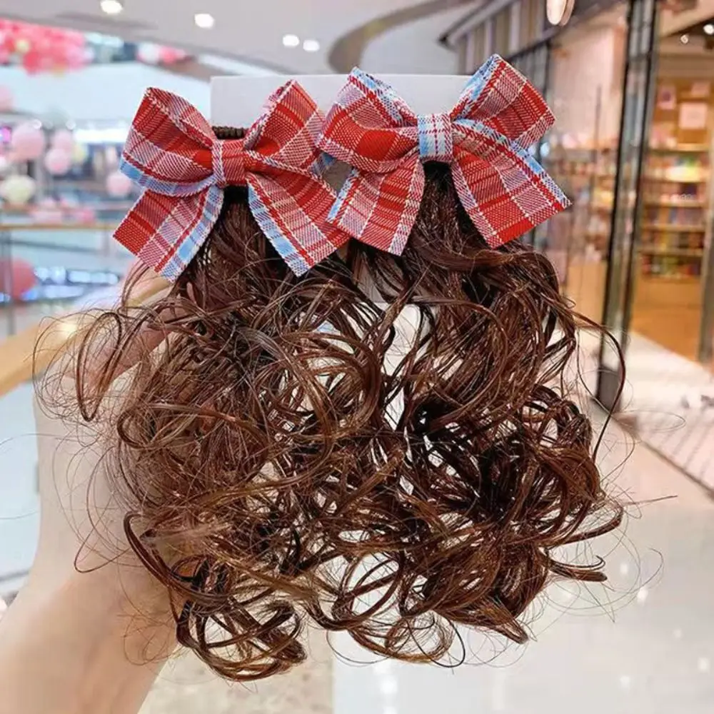 Kids Headwear Party Girls Fluffy Daily Hair Extension Hair Accessories Baby Wig Hairpin Bowknot Hairclip Children\'s Bow Wig