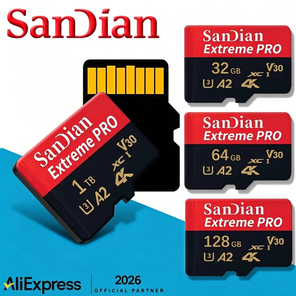 128GB 64GB High Speed Micro SD Card Class 10 U3 V30 A2 TF Memory Card for Drone Action Camera 4K Video Recording & Photography