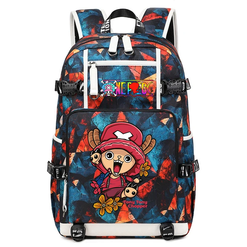 one-piece-tony-tony-chopper-printed-backpack-large-capacity-school-bag-for-boys-girls-teens-unisex-anime-student-bookbag