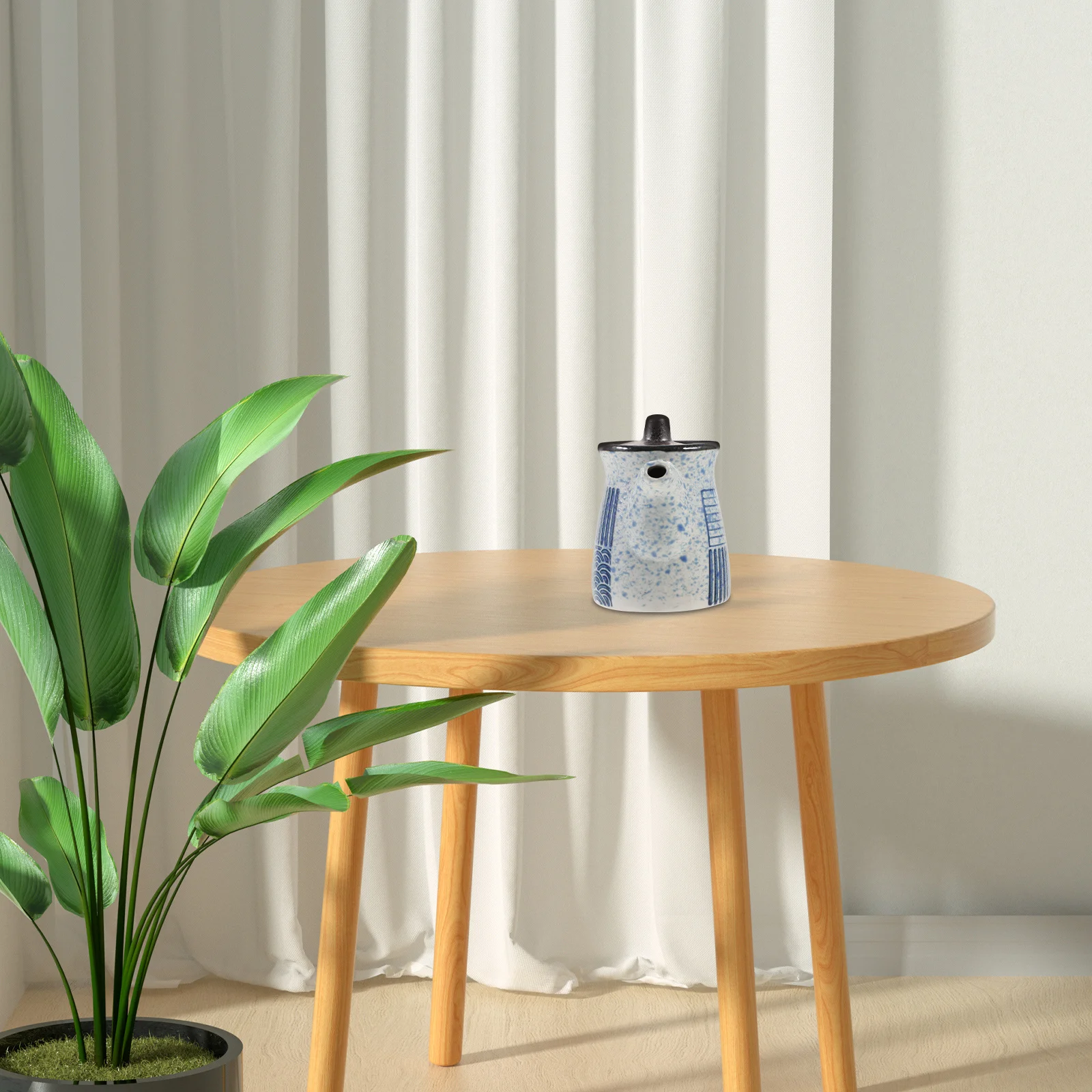 

Ceramic Vinegar Pot Japanese Style Small Mouth Oil Bottle Soy Sauce Dispenser Kitchen Condiment Container Soy Sauce Container