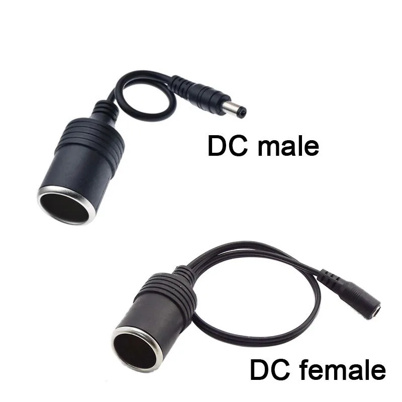 High Quality 12V Female Car Cigarette Lighter Socket Plug Connector Charger Cable Adapter DC 5.5 * 2.1mm 5A Amper T1