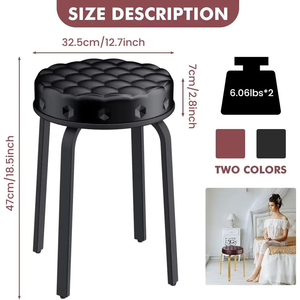 Coppia di 18,5 sgabelli da bar moderni in pelle PU con gambe in metallo per cucina, sala da pranzo e altro ancora