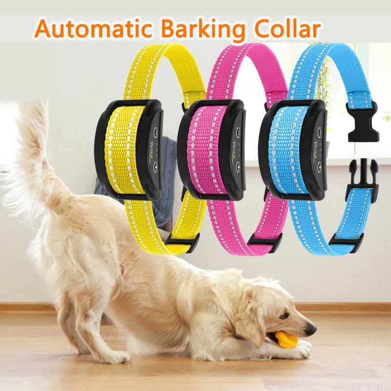 

Automatic Bark Collar with Beep,Shock for 3Dogs, Anti Barking Dog Training Collar Adjustable Collar Strap for All Breeds of Dogs