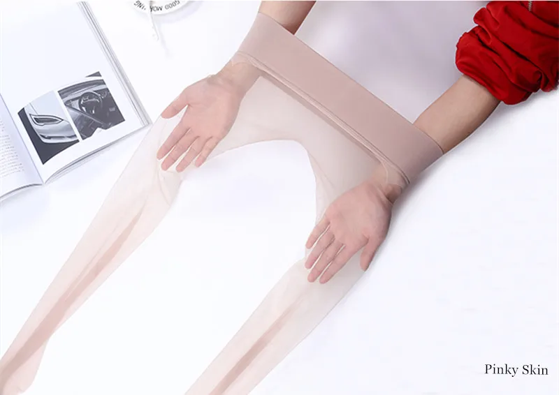 Neue 2D Frauen Strumpfhosen Nahtlose Strumpfhosen Ultra-dünne Transparente Nylon Strumpfhosen Sheer To Toe Strümpfe Weibliche Sexy Strumpfhosen Niedrige taille – Detail 17