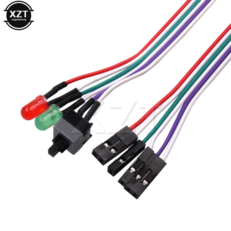 1pcs Hot Sale Desktop Computer PC Case Power Cable switch Restart Switch Power Reset HDD LED + Switch Cable Connector Adapter