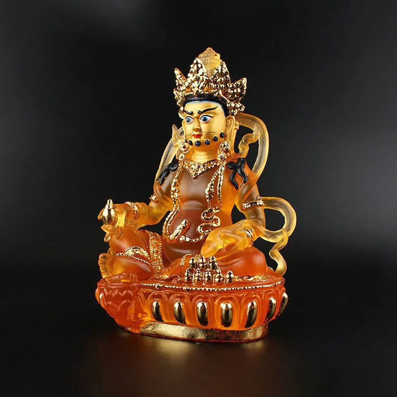 Wholesale Buddhist Item Tibetan Buddhism Yellow Jambhala God of wealth Buddha statue Bring money Good luck