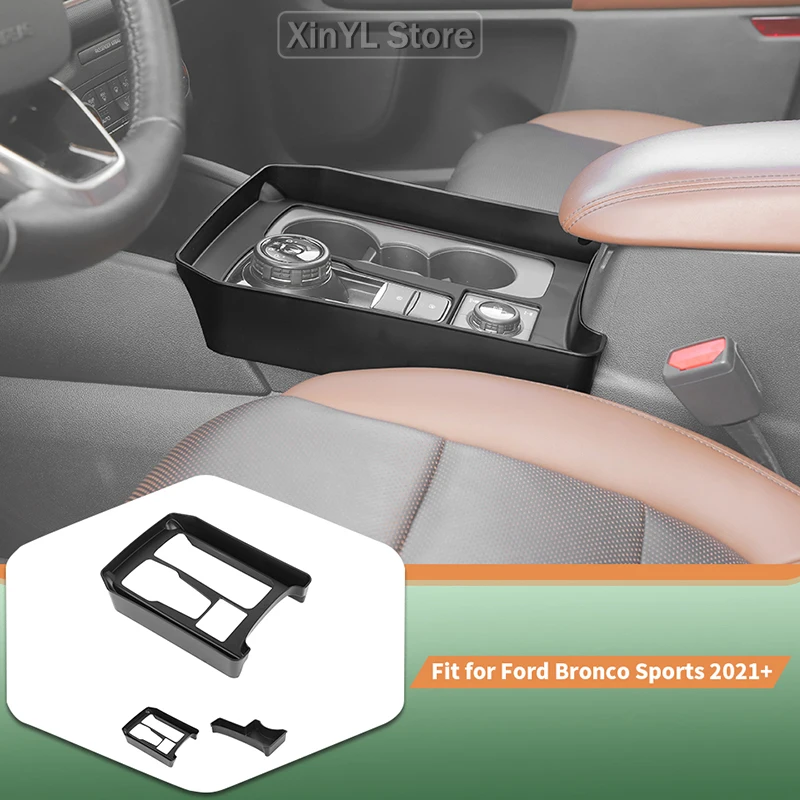 

LHD For Ford Bronco Sport 2021 Up ABS Gear Shift storage Panel Water Cup holder Storage Box Interior Accessories