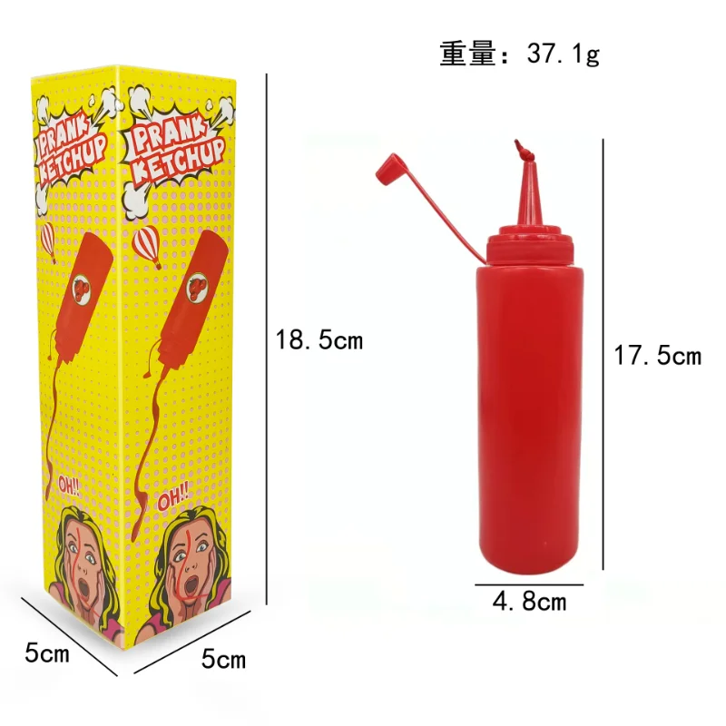 Garrafas engraçadas de ketchup, piadas práticas, molho de tomate, brinquedos legais para adultos e crianças, itens assustadores, presente surpresa de ketchup falso