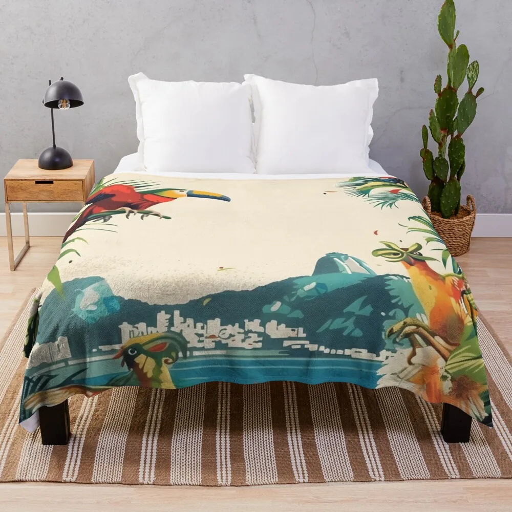 Toucan in tropical landscape Throw Blanket christmas gifts Stuffeds Sofa Throw Blankets