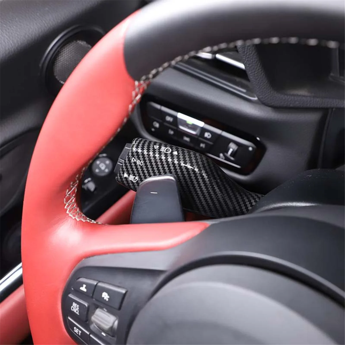 สําหรับ Toyota GR Supra A90 2019-2022 รถ Wiper Control ไฟเลี้ยว LEVER Trim ตกแต่ง (ABS คาร์บอนไฟเบอร์)