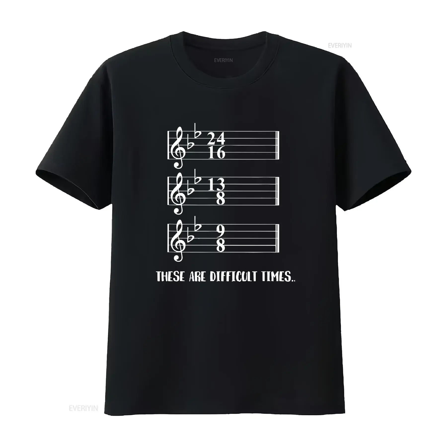 These Are Difficult Times T Shirt Men's Funny Musician Music Geek Pun Top vintage Washed fashion Stretched graphic streetwear