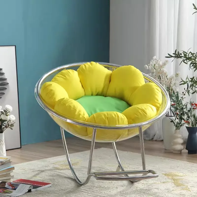 

Beaty Recliner Simple Chair Back Support Yellow Designer Puffs Rocking Chair Floor Comfy Relax Sillon Reclinables Furniture