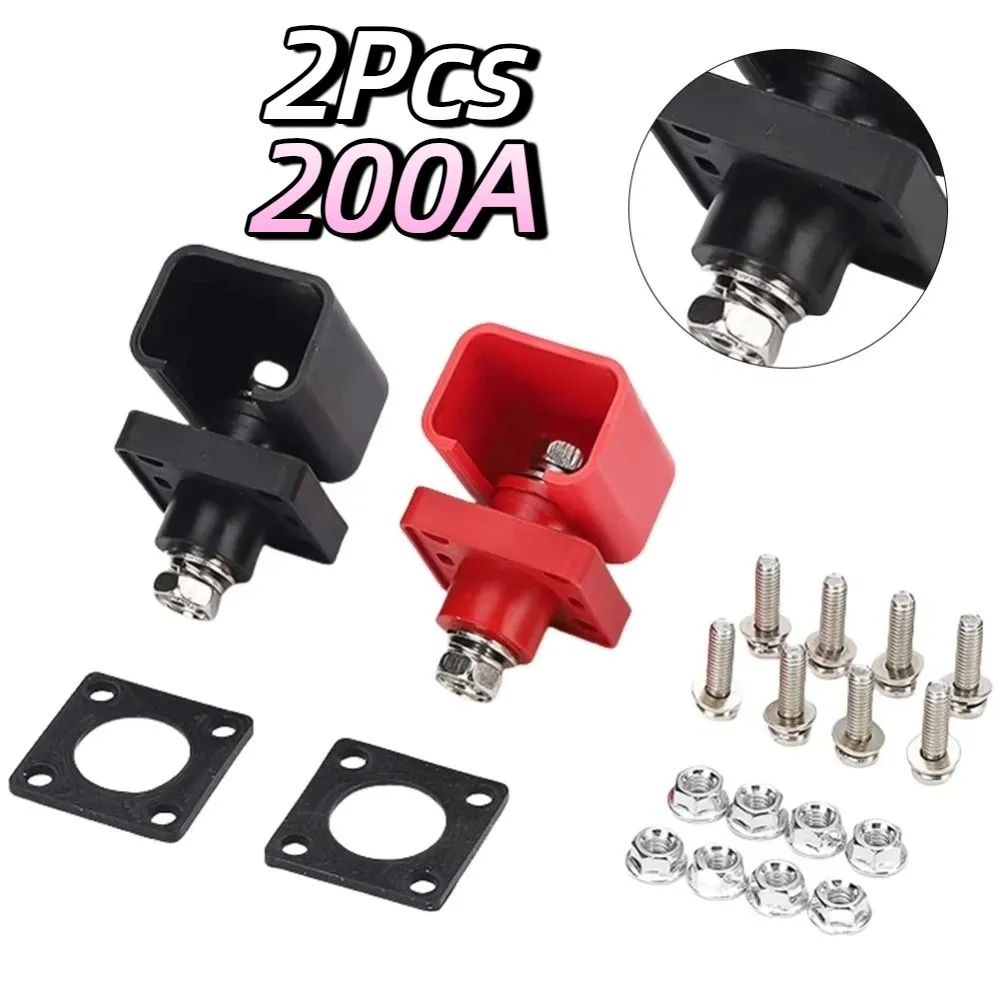 Morsettiera per batteria al litio da 2 pezzi 200A Connettore terminale di stoccaggio batteria universale interamente in rame facile da installare