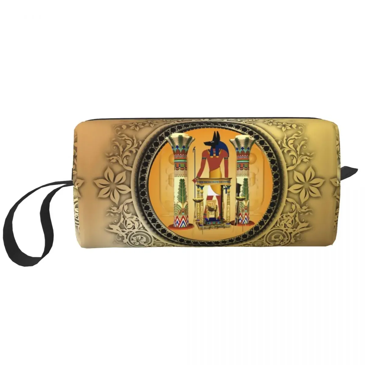 Ancient Egyptian Anubis Toiletry Bag for Women Egyptian Gods Pharaoh Makeup Cosmetic Organizer Lady Beauty Storage Dopp Kit Case