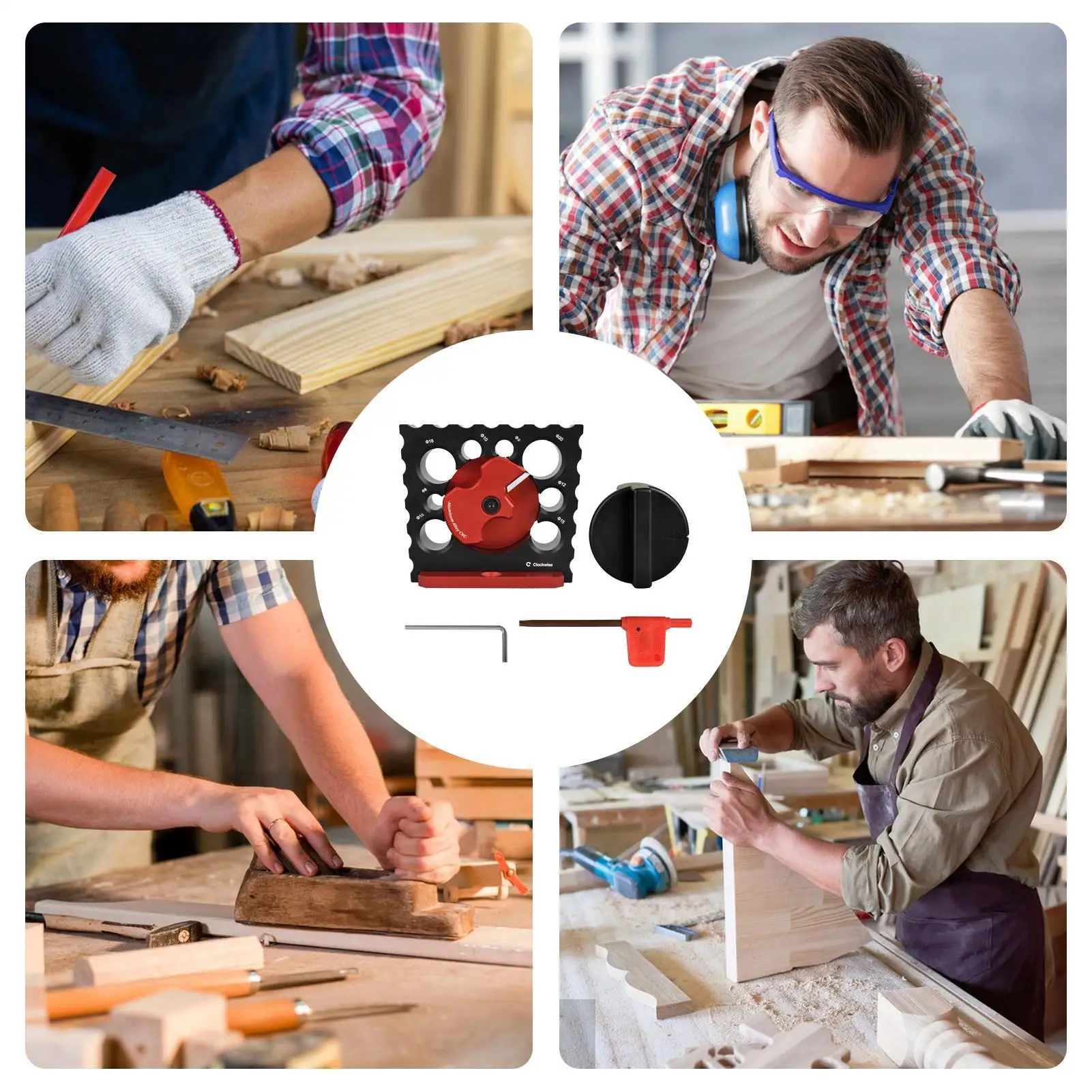 صانع وتد سبائك الألومنيوم أداة النجارة الخشب جولة قضيب أداة مساعدة لتصنيع الأثاث البناء #5