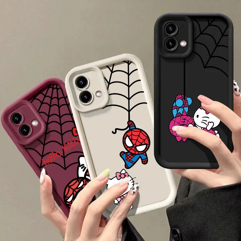 

Hello Kitty Spiderman Phone Case for Motorola Moto Edge 50 Pro 60 Fusion 40NEO G14 G15 G24 G32 G35 G52 G53 G60 G75 G84 G85 Cover