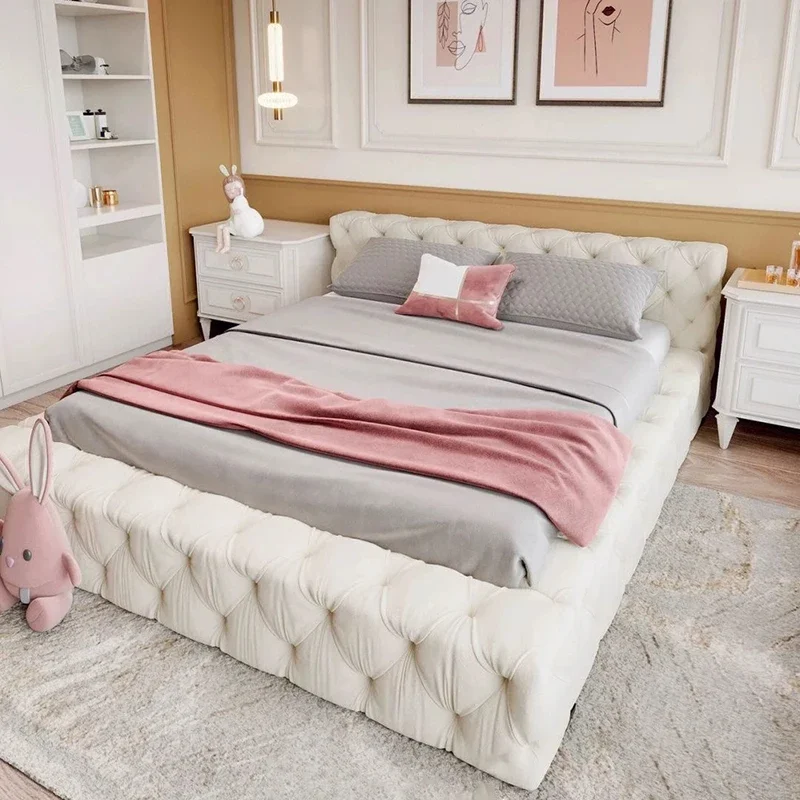 

Bedroom Princess Bed King Size Double Sun Modern Massage Design Bed Luxury Castle Space Saving Camas De Casal Trendy Furniture