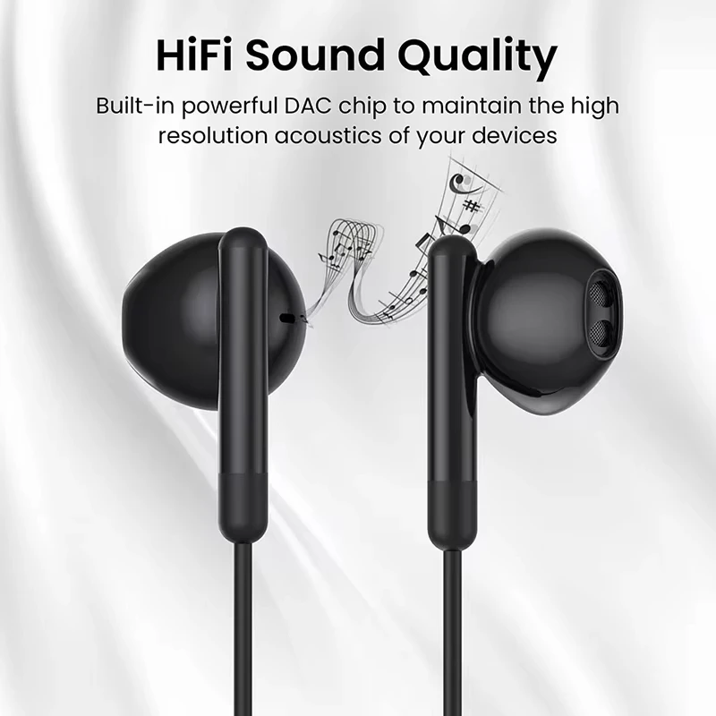 Type C 3.5Mm Hoofdtelefoon Voor Samsung Galaxy S24 S23 S22 S21 Hifi In-Ear Hoofdtelefoon Voor Iphone 15 Huawei Xiaomi Headset Accessoires