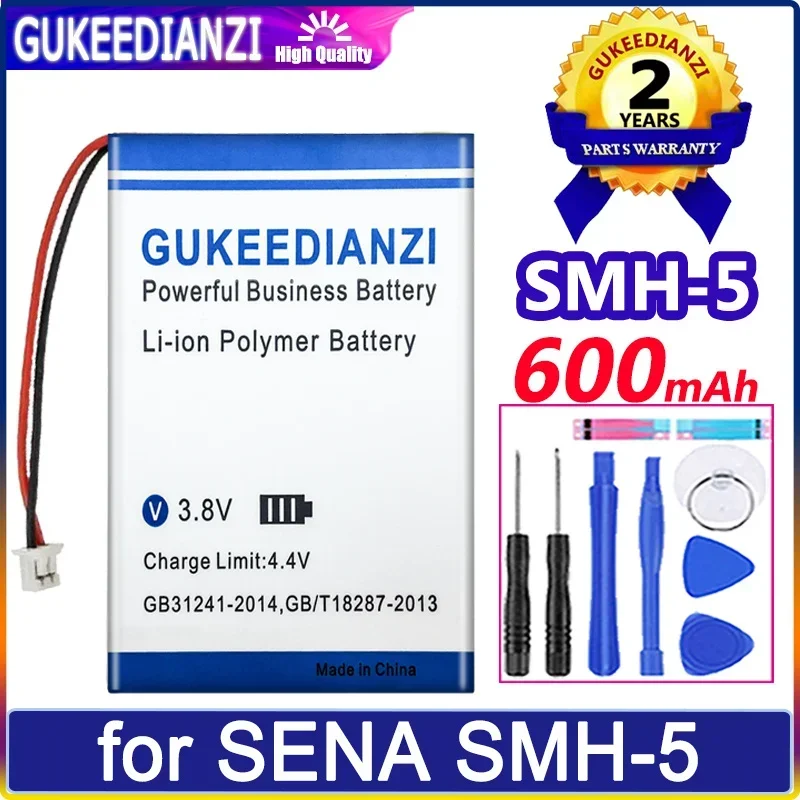 GUKEEDIANZI Battery 600mAh/2800mAh For Sena SF2 2/3 wire SMH-10 Lifespan Earphone SMH10 SR10 SMH-5 Headset Batteries