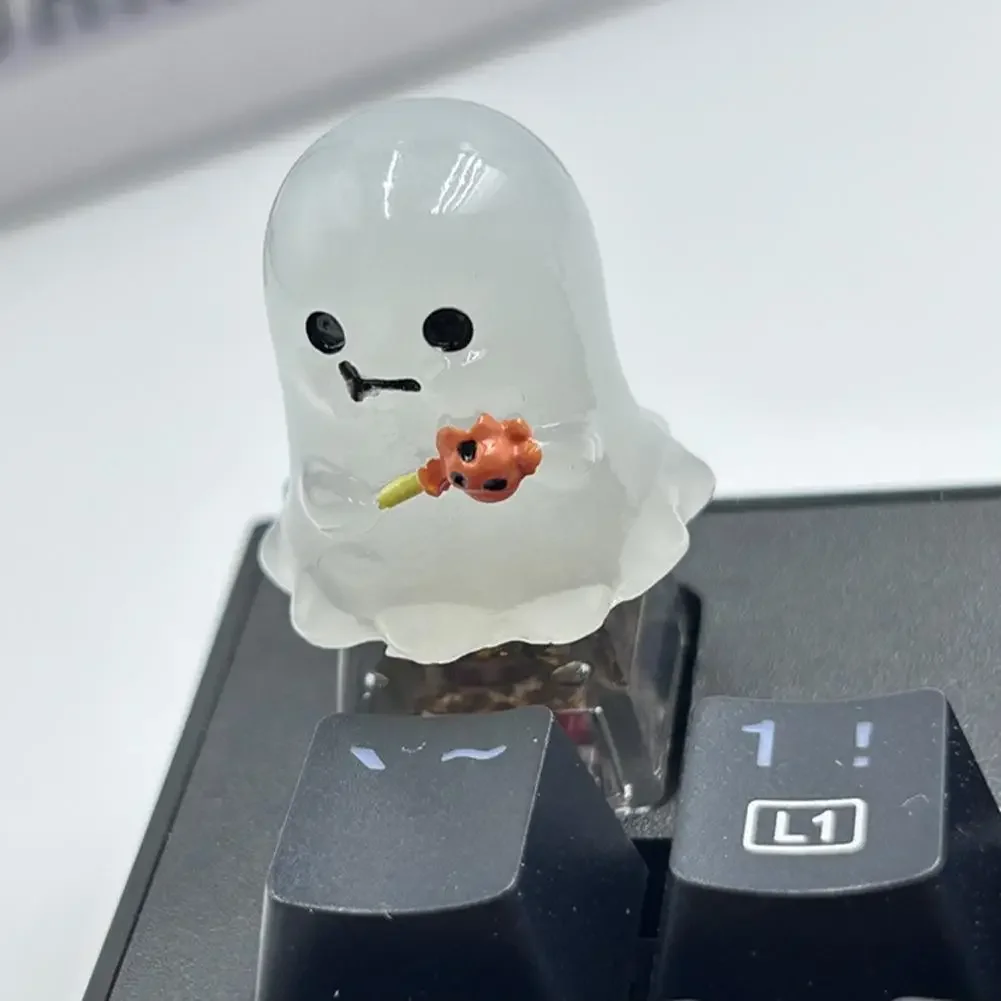 Halloween Ghost Keycaps Gepersonaliseerde Leuke Cartoon Key Caps Creatieve Enkele Hars Ghost Mechanische Toetsenbord Keycaps