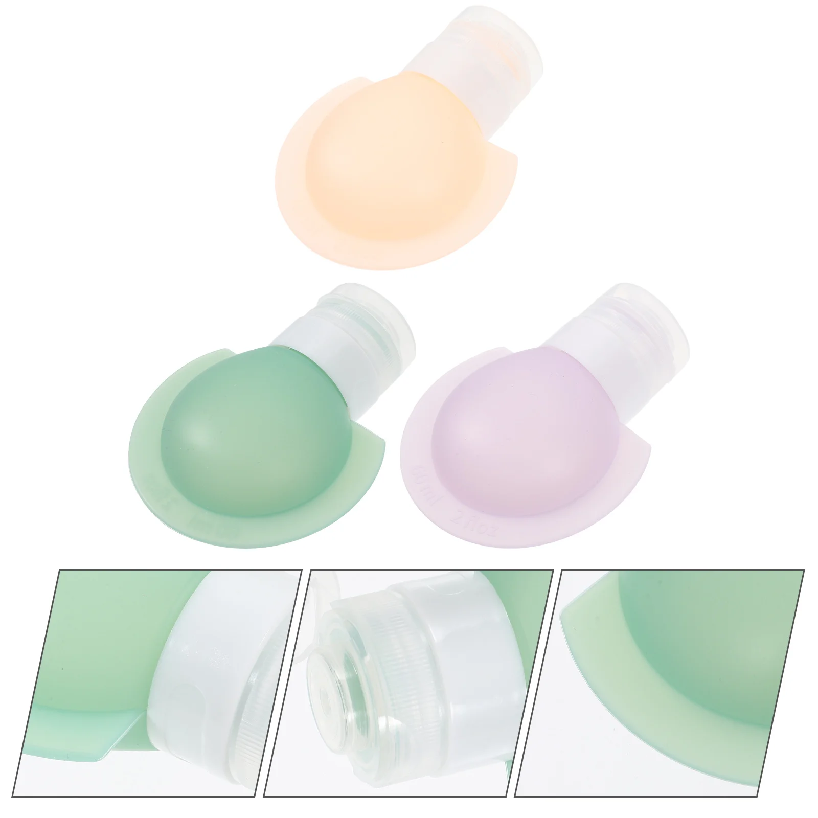 Set di 3 bottiglie da viaggio per lavaggio a mano, sapone liquido, shampoo, accessori per bottiglie da toilette in silicone