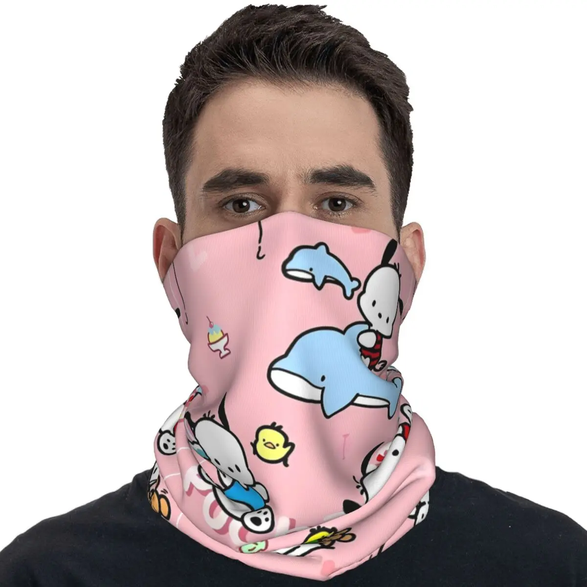 Miniso pochacco bandana dos desenhos animados na moda balaclava verão caminhadas acampamento máscara de ciclismo à prova de poeira macio motocicleta máscara de cobertura facial