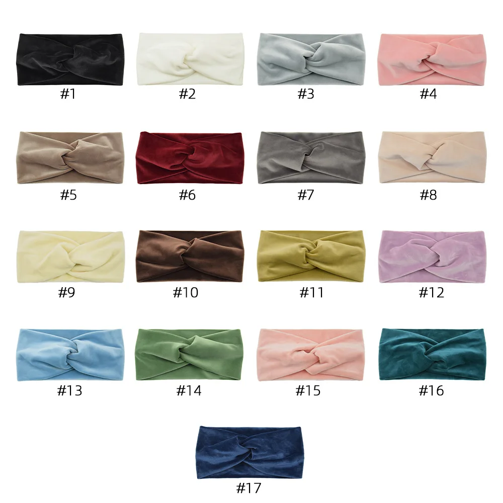 2024 New Winter Simple Cross Headband For Women Handmade Solid Color Elastic Knot Turban Bandage Yoga Hair Accessories