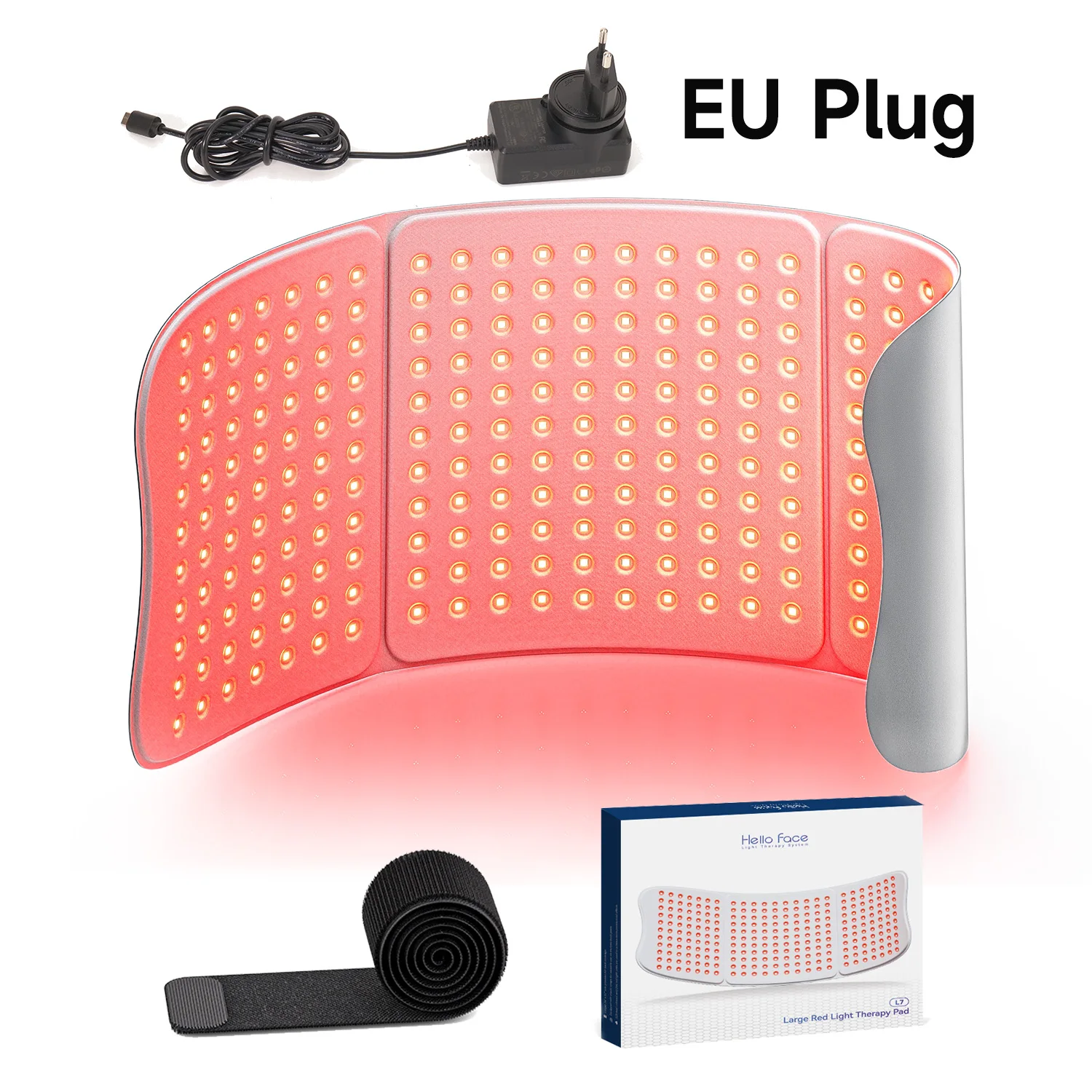 Roodlichttherapiekussen 660nm 850nm voor verlichting van lichaamspijn, grote 30x12inch mat met timer - Hello Face L7 Tri-Chip nabij infrarood