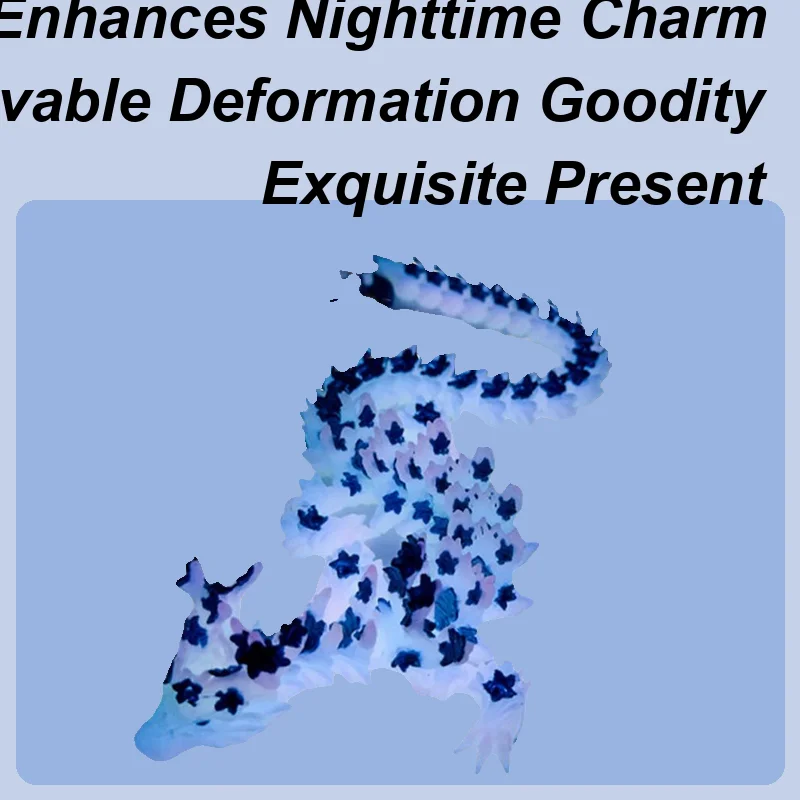 

Flexible Three-Dimensional Printed Dragon Statue Glowing In The Dark Flexible Three-Dimensional Printing Dragons Sculpture Home