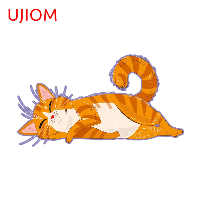 UJIOM Prone Posture Unique Fat Cat Wall Sticker Exquisite Creative Personality Sunscreen Adhesive Decal Art DIY Home Decor