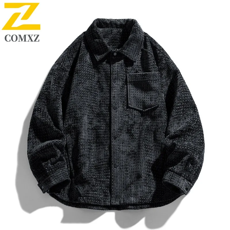 

Men's American Style Workwear Jacket Lapel Hiking Coat Waterproof Windproof Outdoor Utility Jacket for Camping Mountaineering