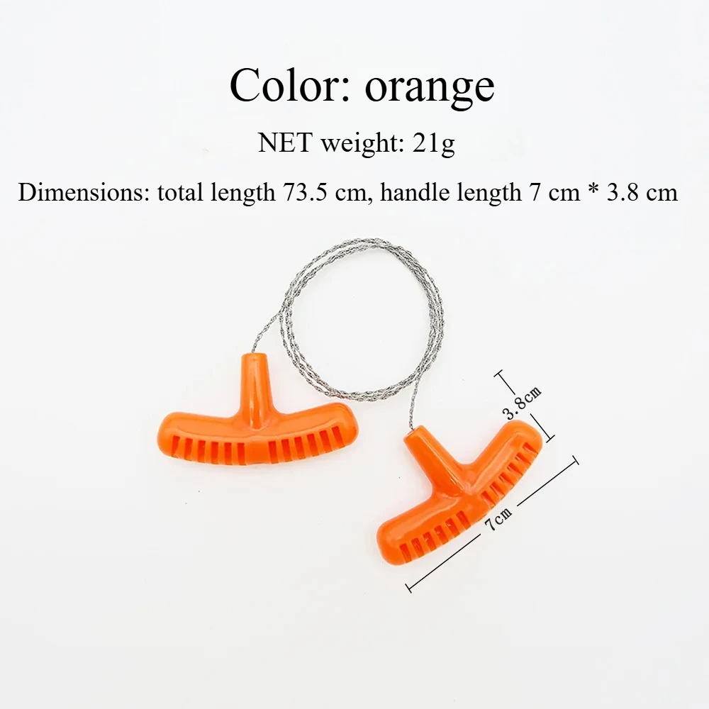 High-quality Multi-purpose Mini Pocket Wire Saw Stainless Steel Wire Saw Orange Outdoor Camping Emergency Survival image 2